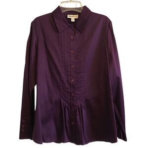 Coldwater Creek Rich Purple Button Down Shirt